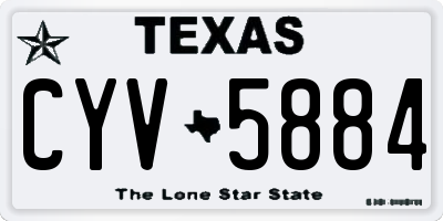 TX license plate CYV5884