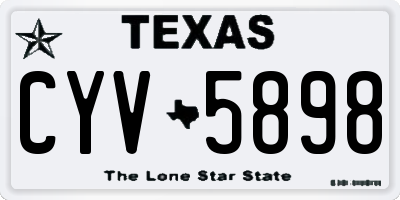 TX license plate CYV5898