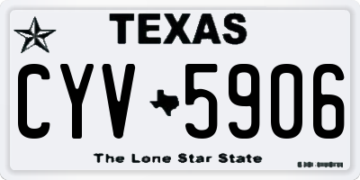 TX license plate CYV5906