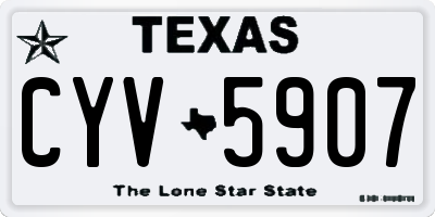 TX license plate CYV5907