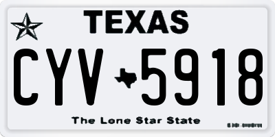 TX license plate CYV5918