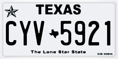 TX license plate CYV5921