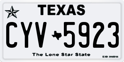 TX license plate CYV5923