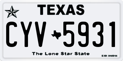 TX license plate CYV5931