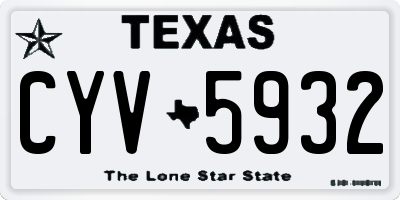 TX license plate CYV5932