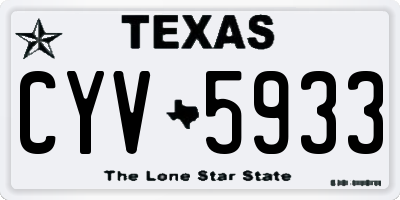 TX license plate CYV5933
