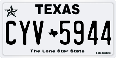TX license plate CYV5944