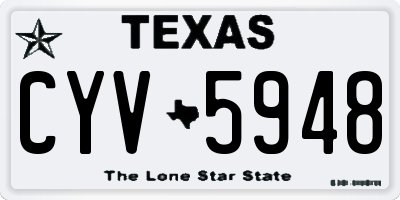 TX license plate CYV5948