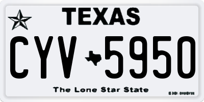 TX license plate CYV5950