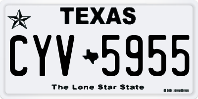 TX license plate CYV5955