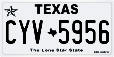 TX license plate CYV5956