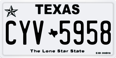 TX license plate CYV5958