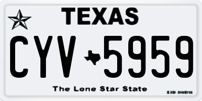 TX license plate CYV5959