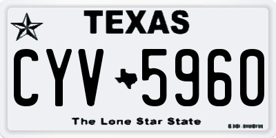 TX license plate CYV5960