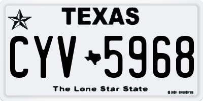 TX license plate CYV5968