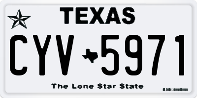 TX license plate CYV5971