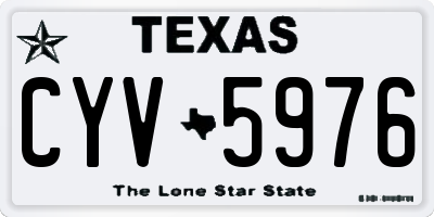 TX license plate CYV5976