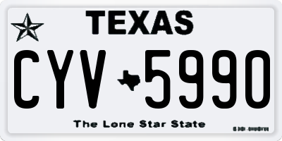TX license plate CYV5990