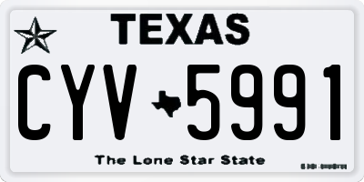 TX license plate CYV5991