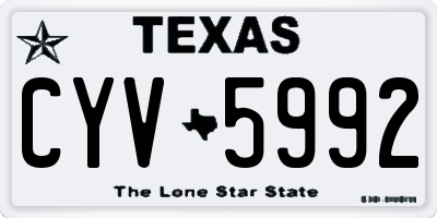 TX license plate CYV5992