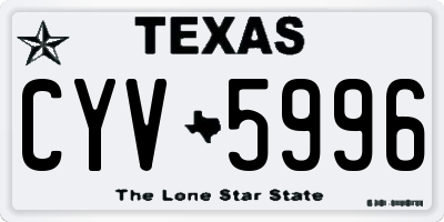 TX license plate CYV5996