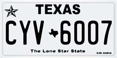 TX license plate CYV6007
