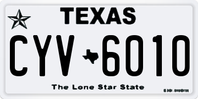 TX license plate CYV6010