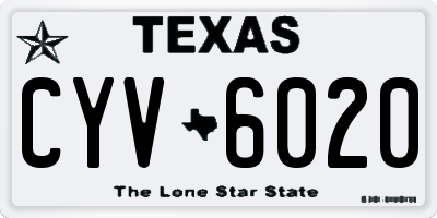 TX license plate CYV6020