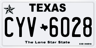 TX license plate CYV6028