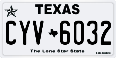 TX license plate CYV6032
