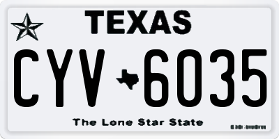 TX license plate CYV6035