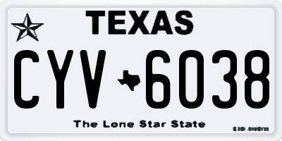 TX license plate CYV6038