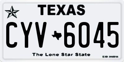 TX license plate CYV6045