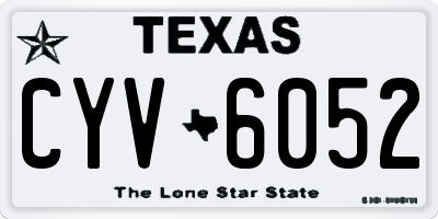 TX license plate CYV6052