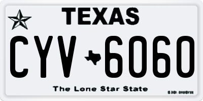 TX license plate CYV6060