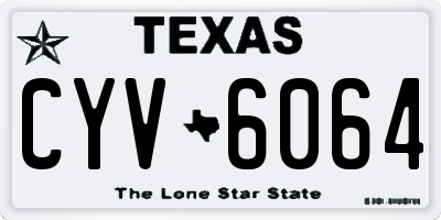 TX license plate CYV6064