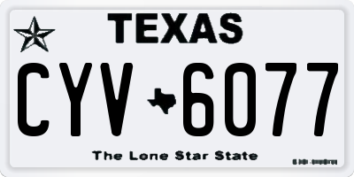 TX license plate CYV6077