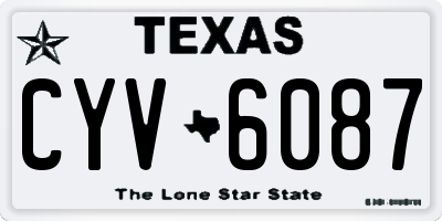 TX license plate CYV6087