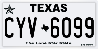 TX license plate CYV6099