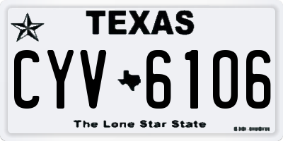 TX license plate CYV6106