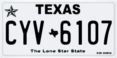 TX license plate CYV6107