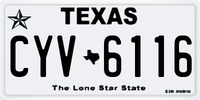 TX license plate CYV6116