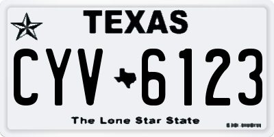 TX license plate CYV6123