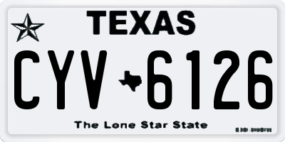 TX license plate CYV6126