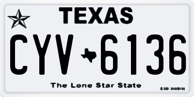 TX license plate CYV6136