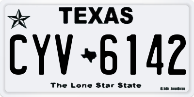 TX license plate CYV6142