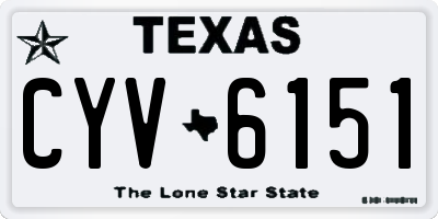 TX license plate CYV6151