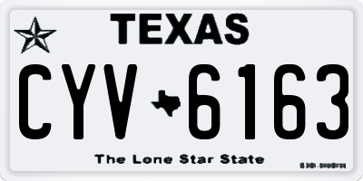 TX license plate CYV6163