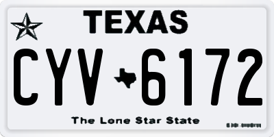 TX license plate CYV6172