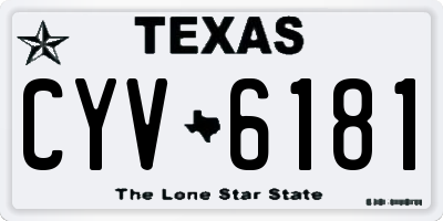 TX license plate CYV6181